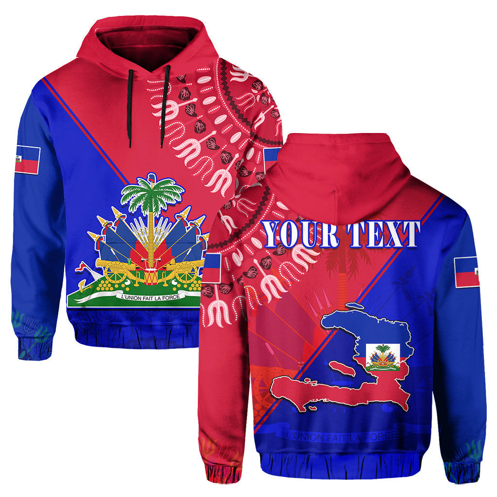 Custom Haiti Hoodie Haiti Flag Dashiki Simple Style LT14