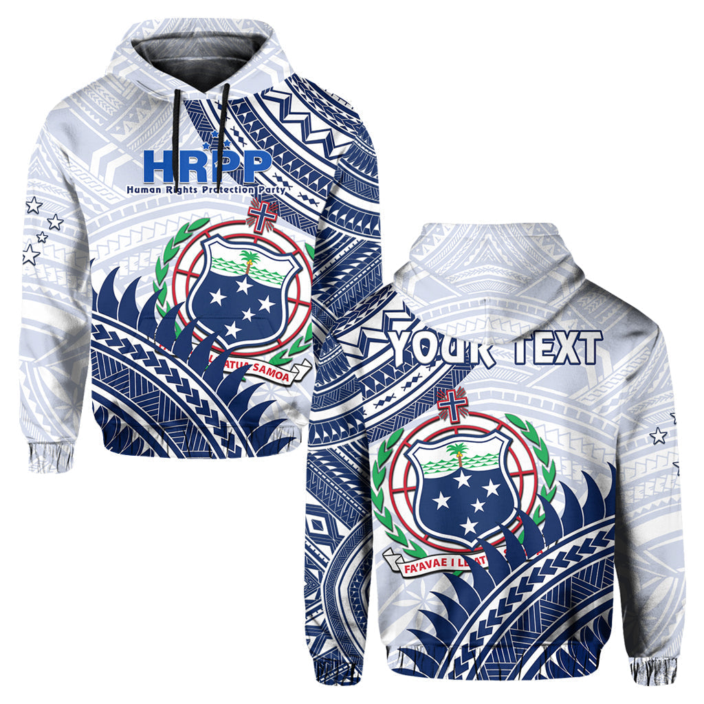 Custom Personalised HRPP Samoa Hoodie Samoan Coat Of Arms Polynesian Pattern LT14