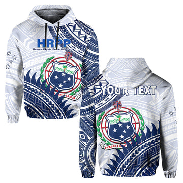 Custom Personalised HRPP Samoa Hoodie Samoan Coat Of Arms Polynesian Pattern LT14