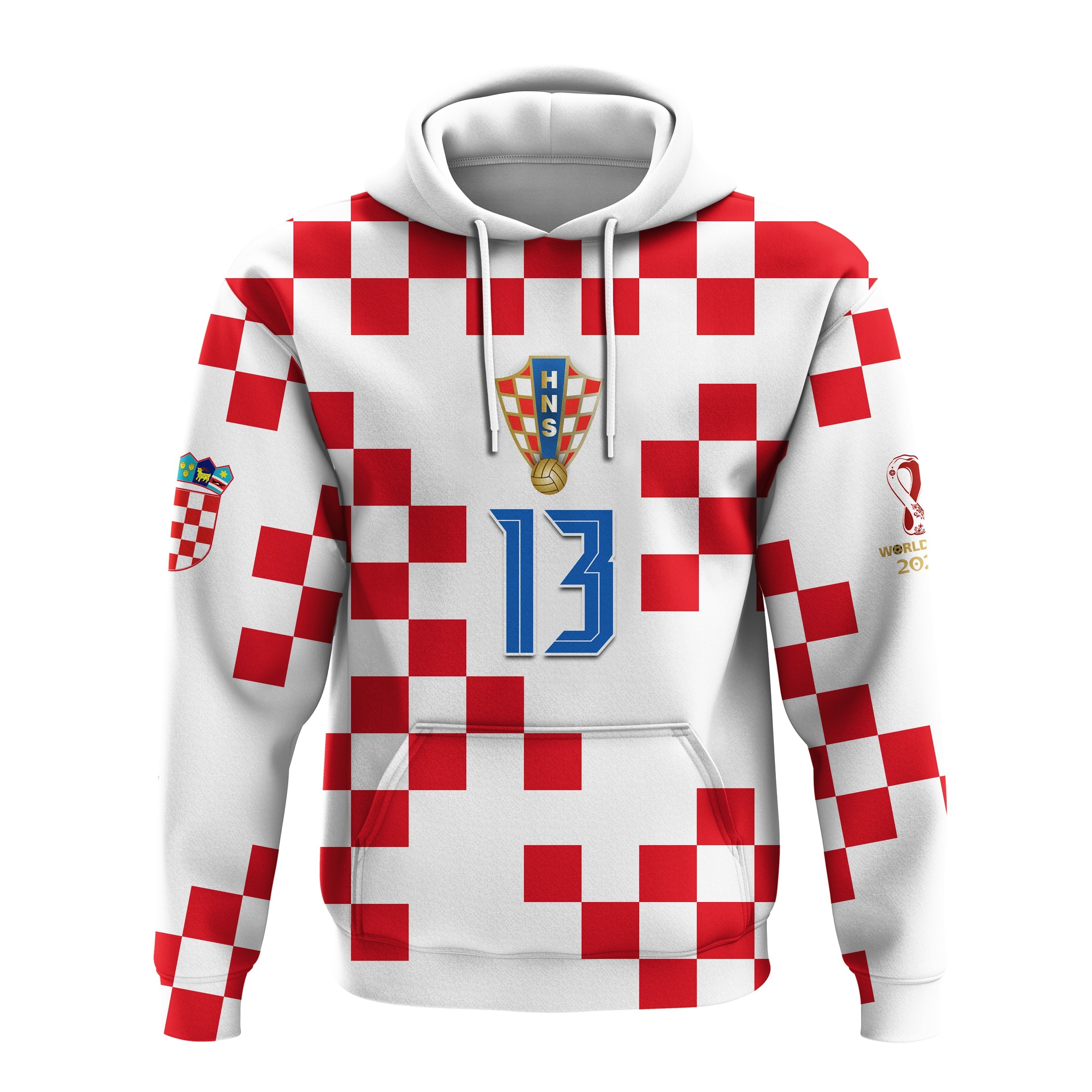 Custom Croatia Football Hoodie World Cup Champions 2022 Hrvatska LT13