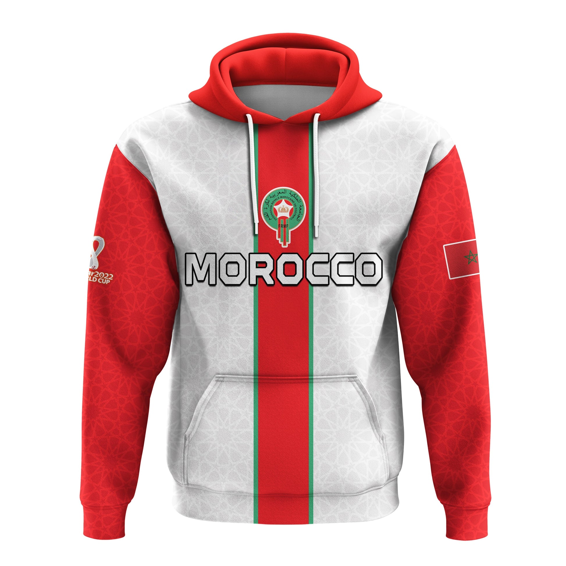 Custom Morocco Football Hoodie Football 2022 Soccer Lions de lAtlas Champions LT13