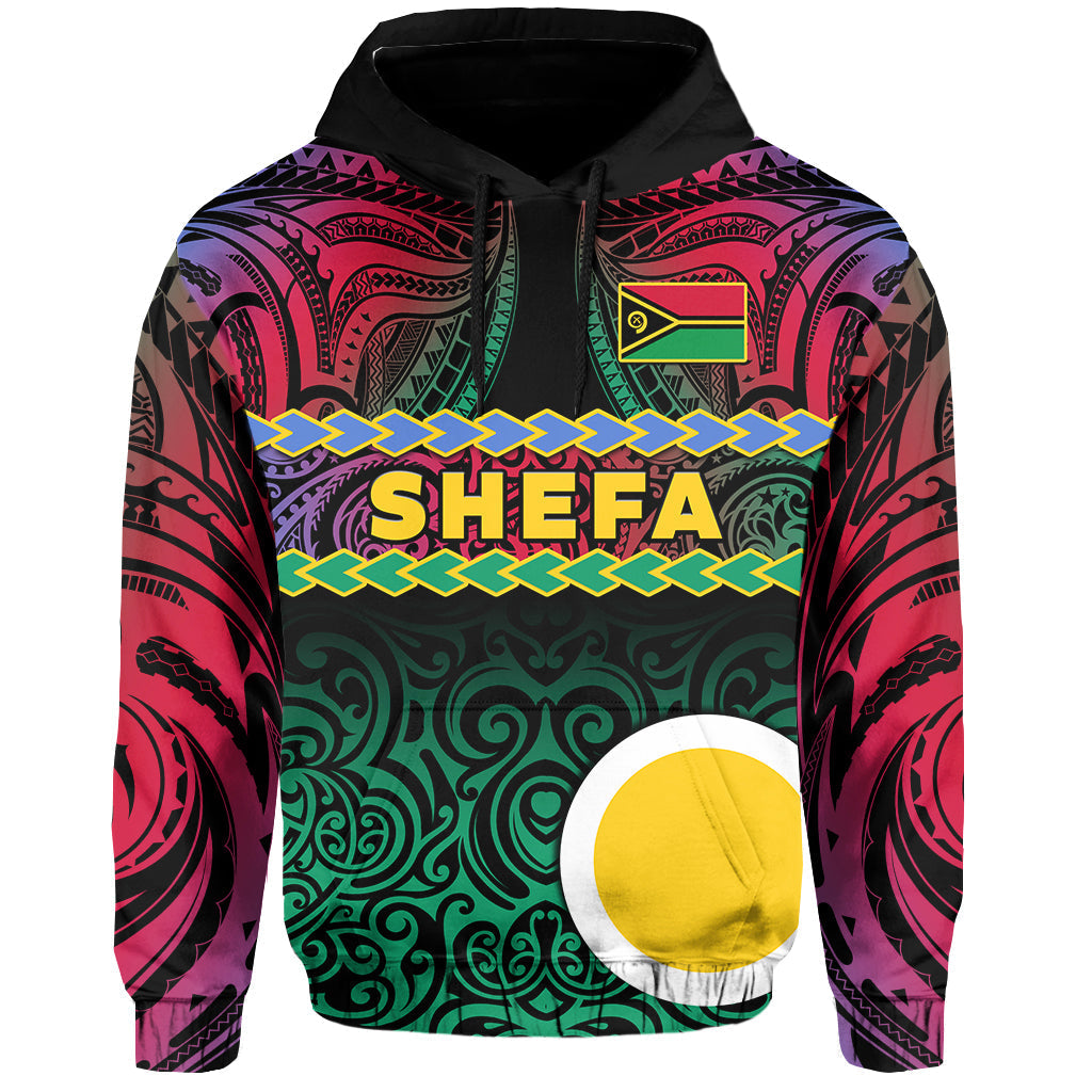Custom Personalised Shefa Province Hoodie Vanuatu Pig Tusk Polynesian Flag Style LT14