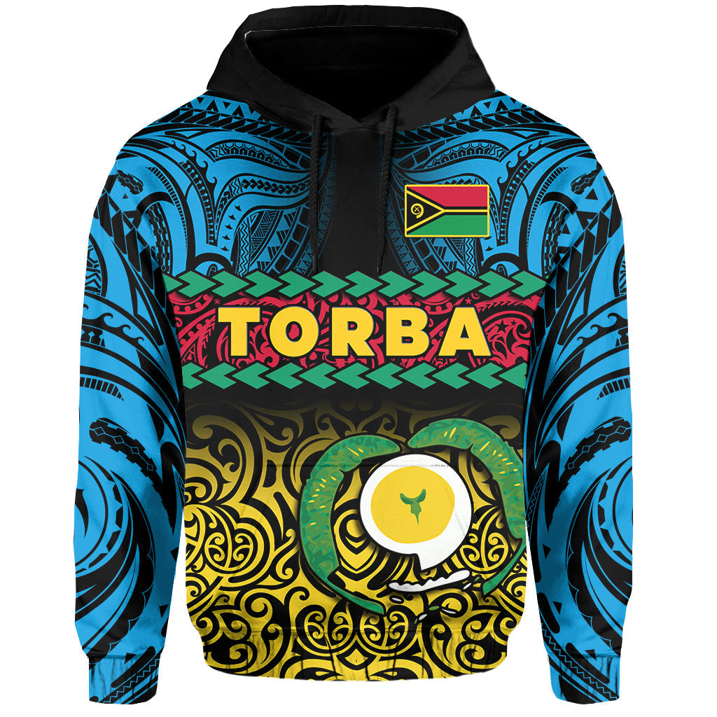 Custom Personalised Torba Province Hoodie Vanuatu Pig Tusk Polynesian Flag Style LT14