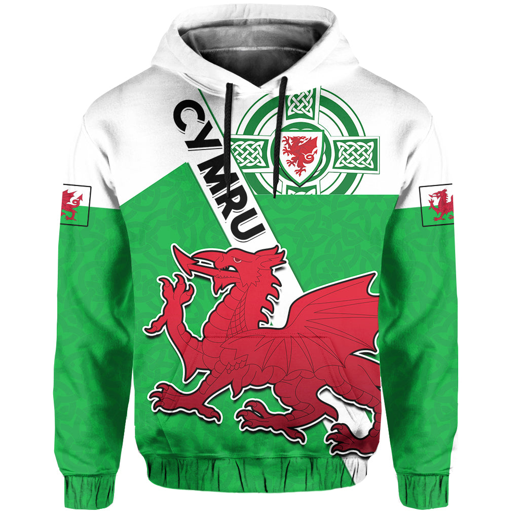 Wales Football Hoodie Come On Welsh Dragons With Celtic Knot Pattern LT14