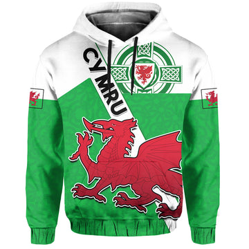 Wales Football Hoodie Come On Welsh Dragons With Celtic Knot Pattern LT14