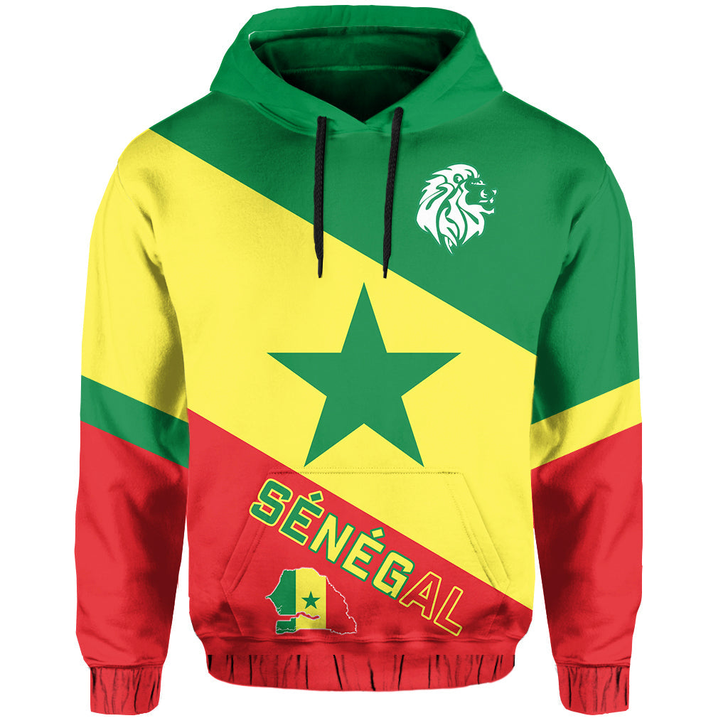 Custom Senegal Football Hoodie Lions of Teranga Soccer Football 2022 Style Flag LT13