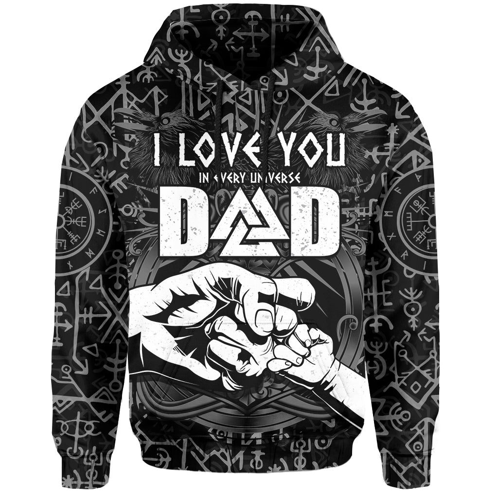 Viking Dad Hoodie Happy Fathers Day Style Runes and Mjolnir LT13