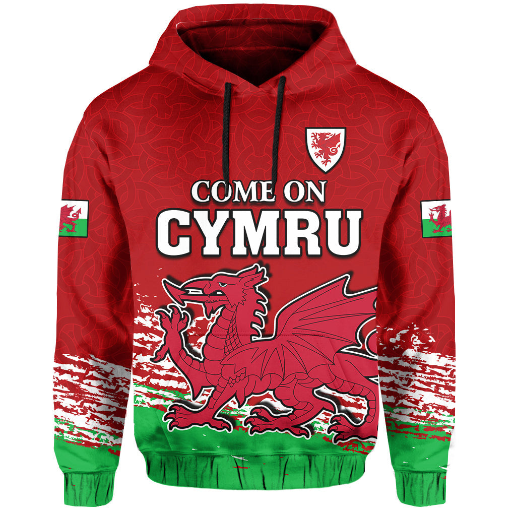 Wales Football 2022 Hoodie Come On CYMRU The Red Wall LT13