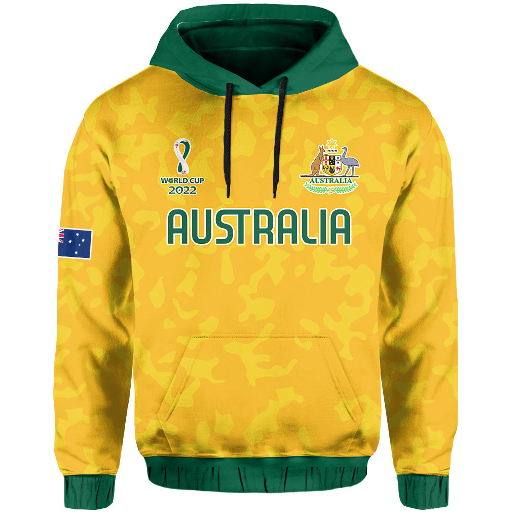 Australia Soccer Hoodie World Cup Football 2022 Socceroos with Kangaroos LT13