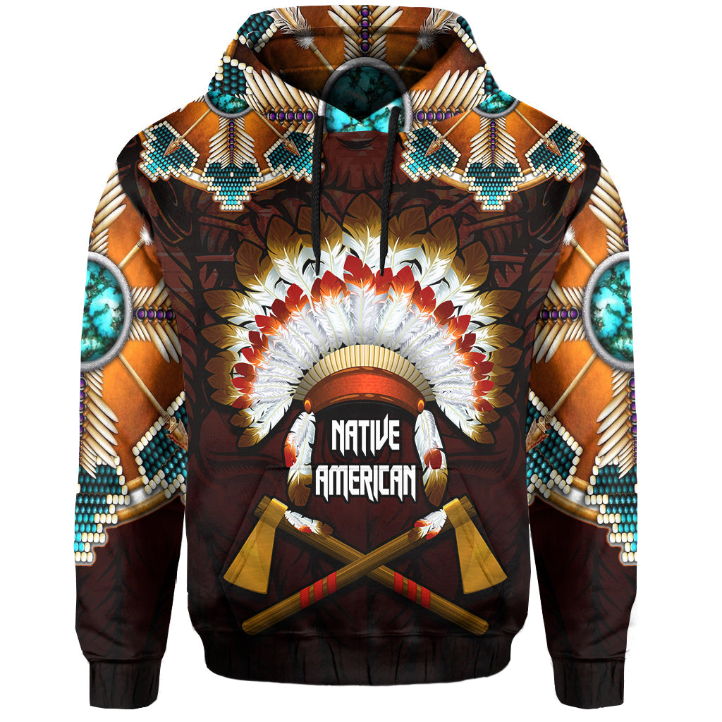 The First Americans Hoodie Indian Headdress With Skull LT13