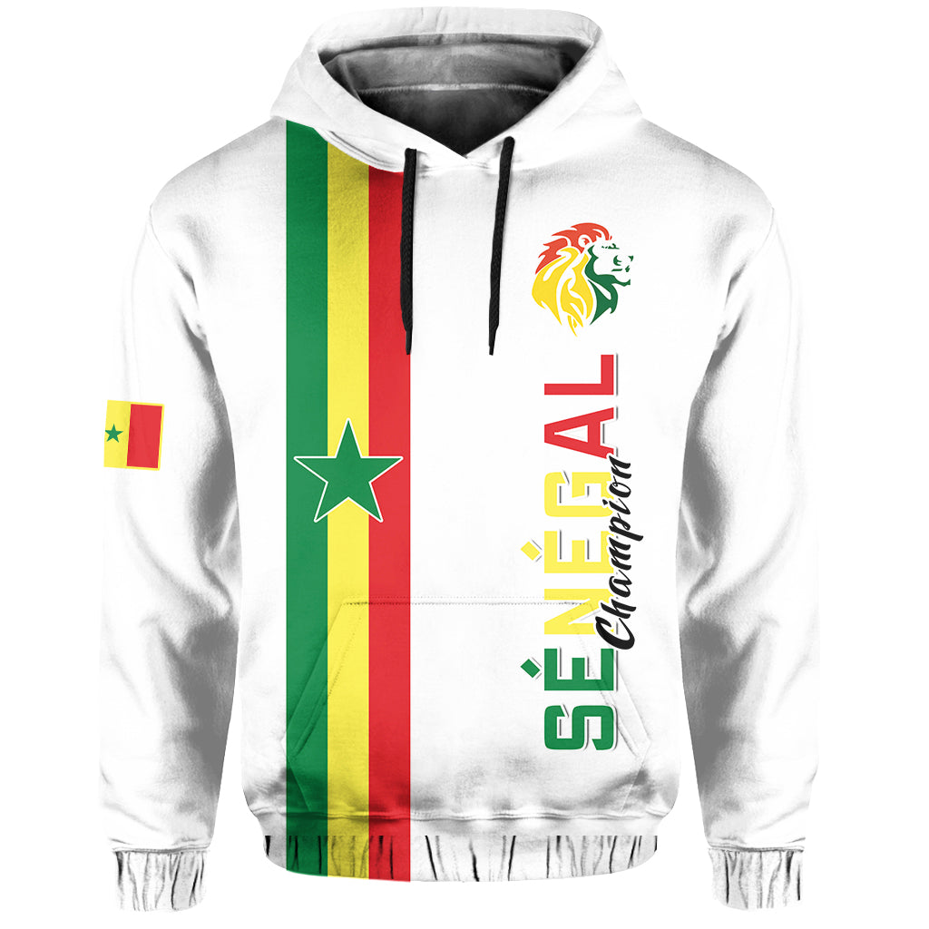 Custom Senegal Football Hoodie World Cup Soccer Lions of Teranga Champions mix Map LT13