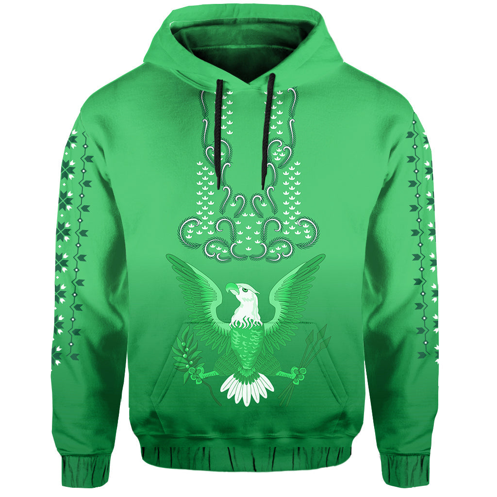 Custom Philippines Hoodie Sun Filipino Green Barong LT13