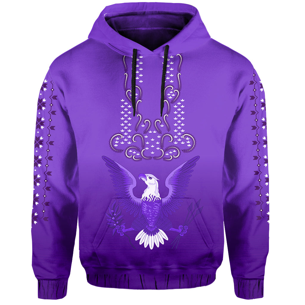 Custom Philippines Hoodie Sun Filipino Purple Barong LT13
