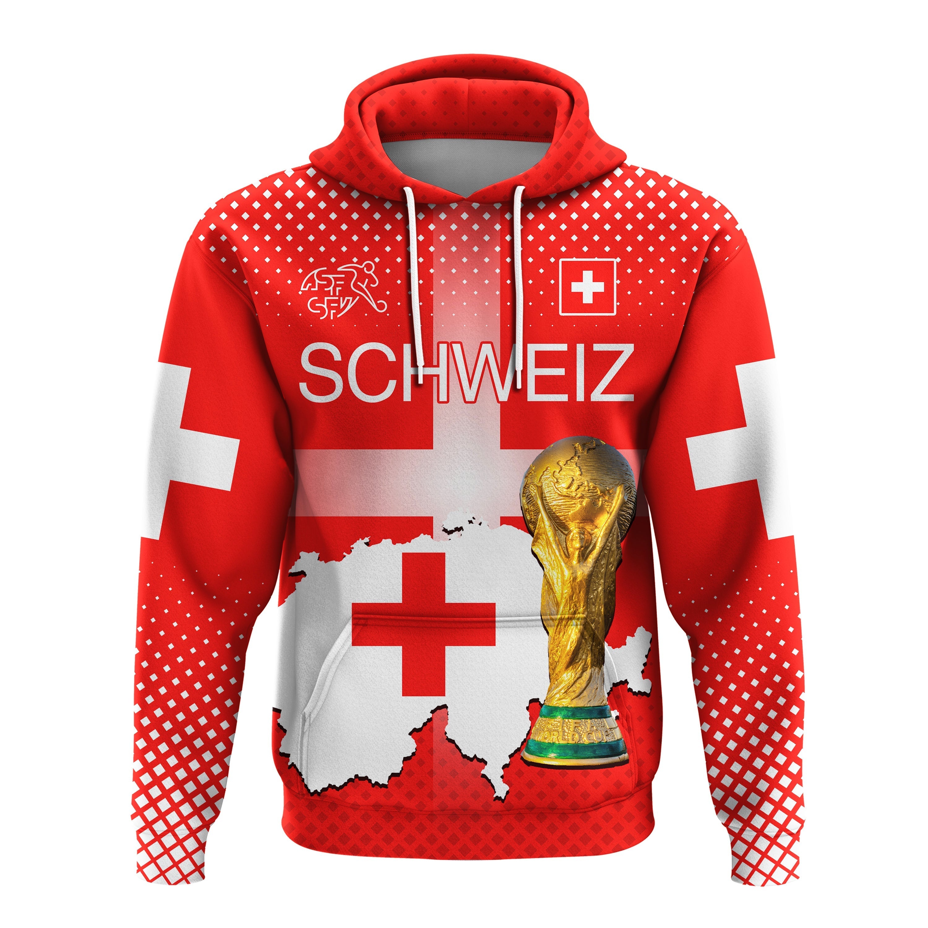 Custom Switzerland Football Hoodie Schweizer Pati Champion 2022 World Cup LT13
