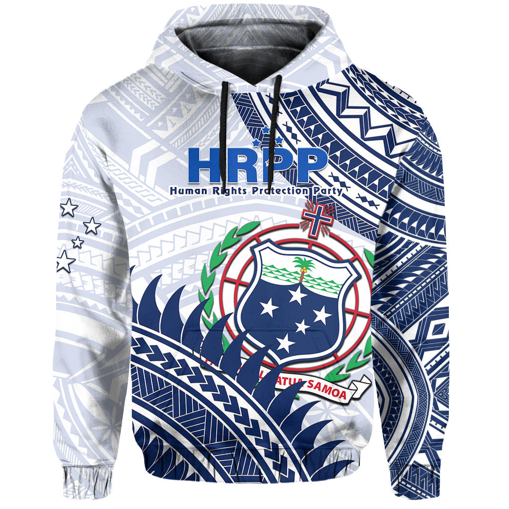 Custom Personalised HRPP Samoa Hoodie Samoan Coat Of Arms Polynesian Pattern LT14