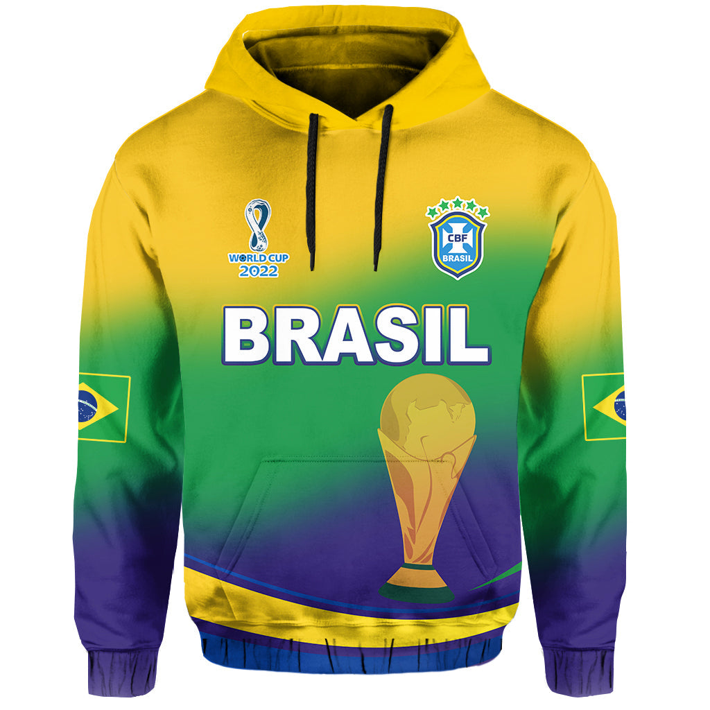 Brazil Football Hoodie Soccer 2022 World Cup Selecao Brazil Campeao Style Color Flag LT13