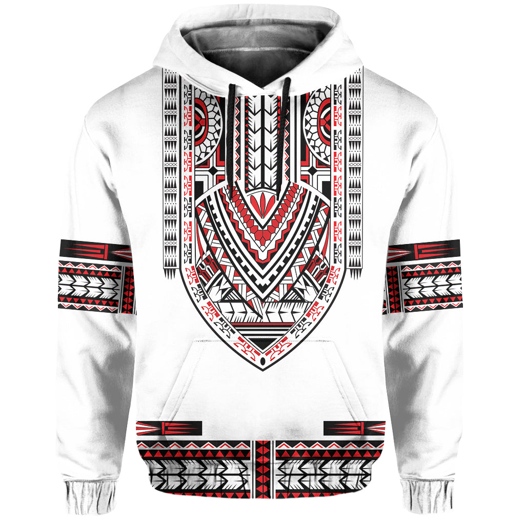Custom Personalised Polynesian Hoodie Dashiki With Polynesian Tattoo Royal Version LT14