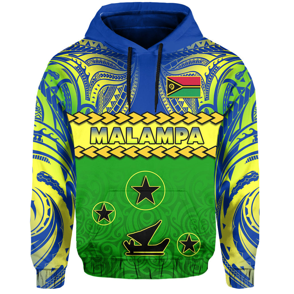 Custom Personalised Malampa Province Hoodie Vanuatu Pig Tusk Polynesian Flag Style LT14
