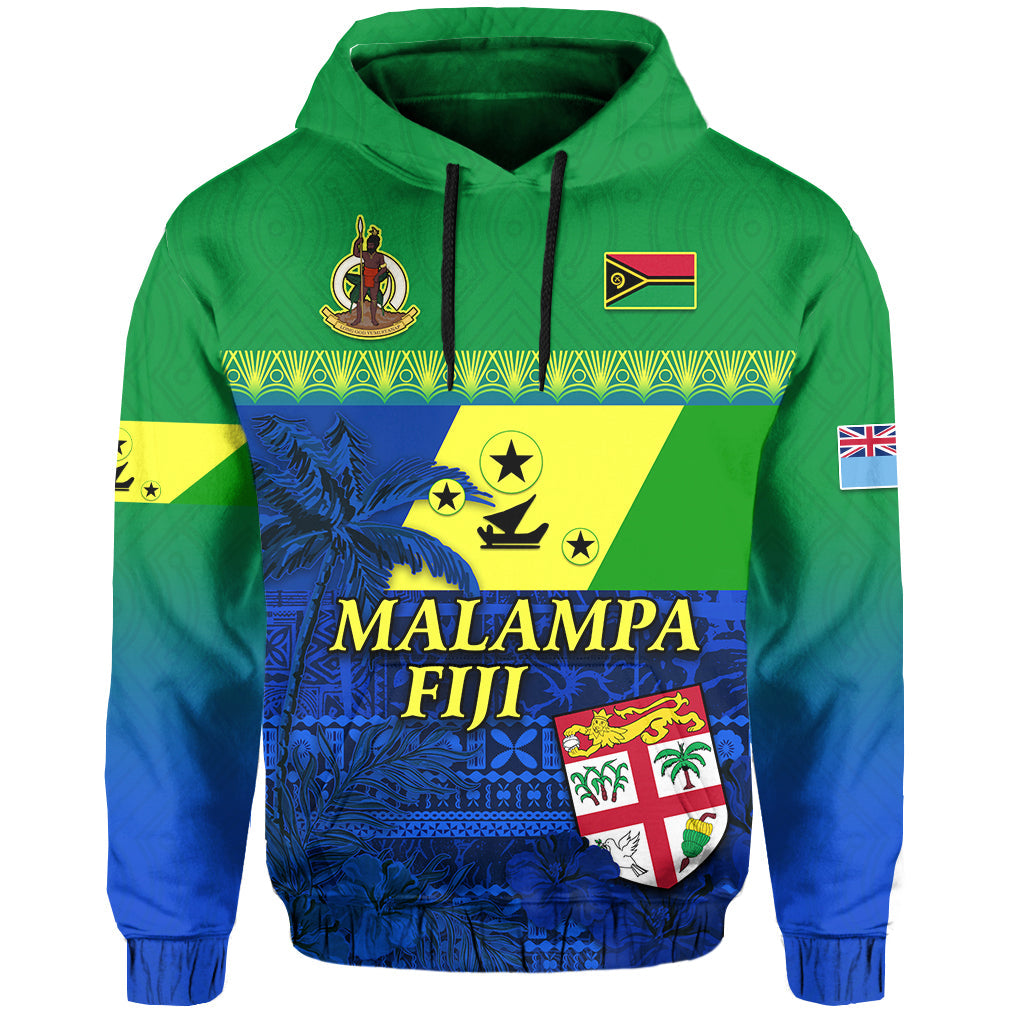 Custom Personalised Malampa Fiji Day Hoodie Vanuatu Polynesia mix Flowers LT13