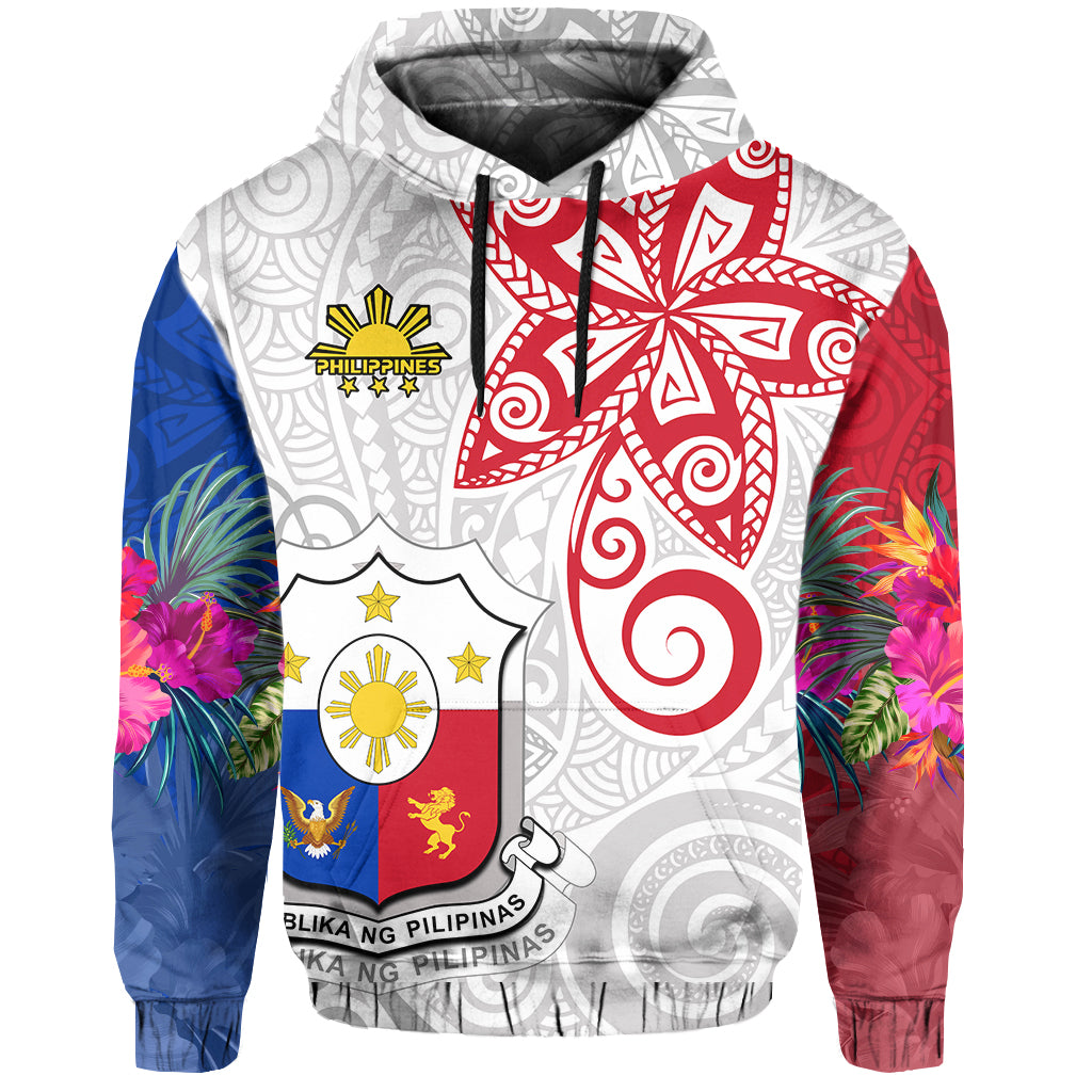 Custom Philippines Hoodie Sun Filipino Polynesian mix Flowers Special Vibe LT13