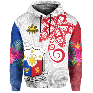 Custom Philippines Hoodie Sun Filipino Polynesian mix Flowers Special Vibe LT13