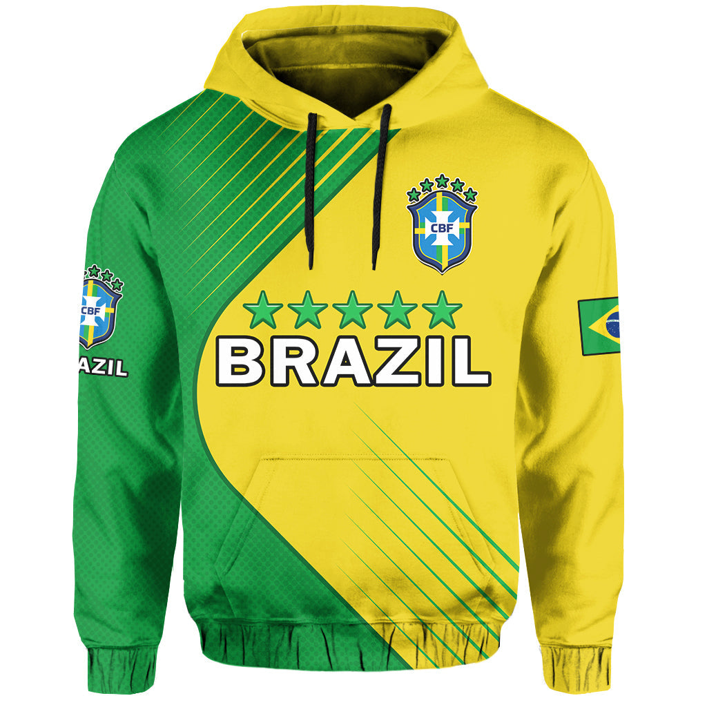 Brazil Football Hoodie Brazil Map Come On Canarinho Sporty Style LT14