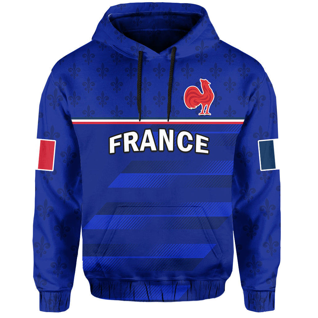 Custom France Rugby Hoodie Outgoing Tour Allez Les Bleus LT14