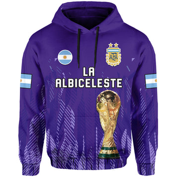 Argentina Football Hoodie La Albiceleste Campeon Proud Purple 2022 LT14