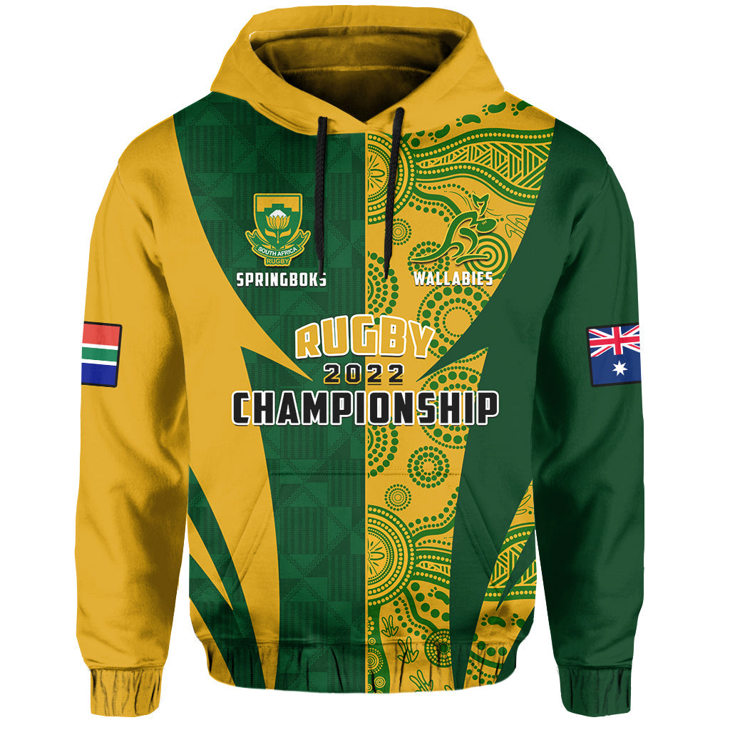 Australia Rugby and South Africa Rugby Hoodie Wallabies Mix Springboks Sporty LT14