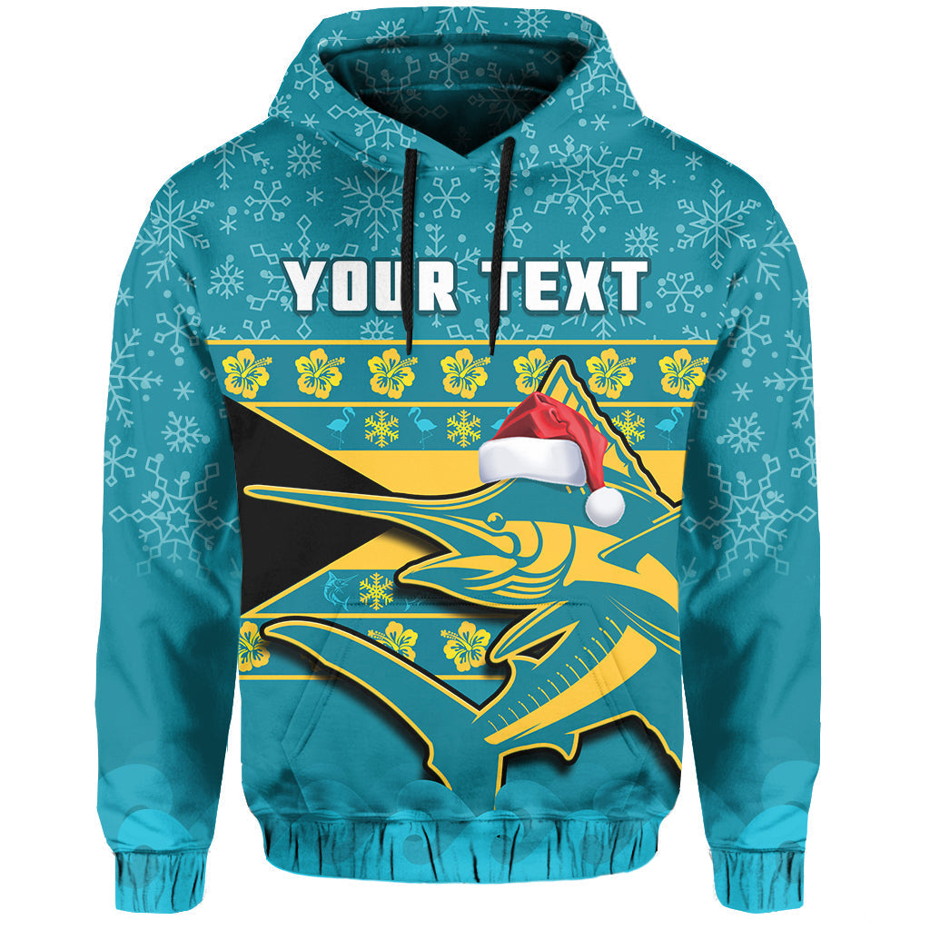 Custom Bahamas Hoodie Bahamian Blue Marlin Merry Christmas LT14