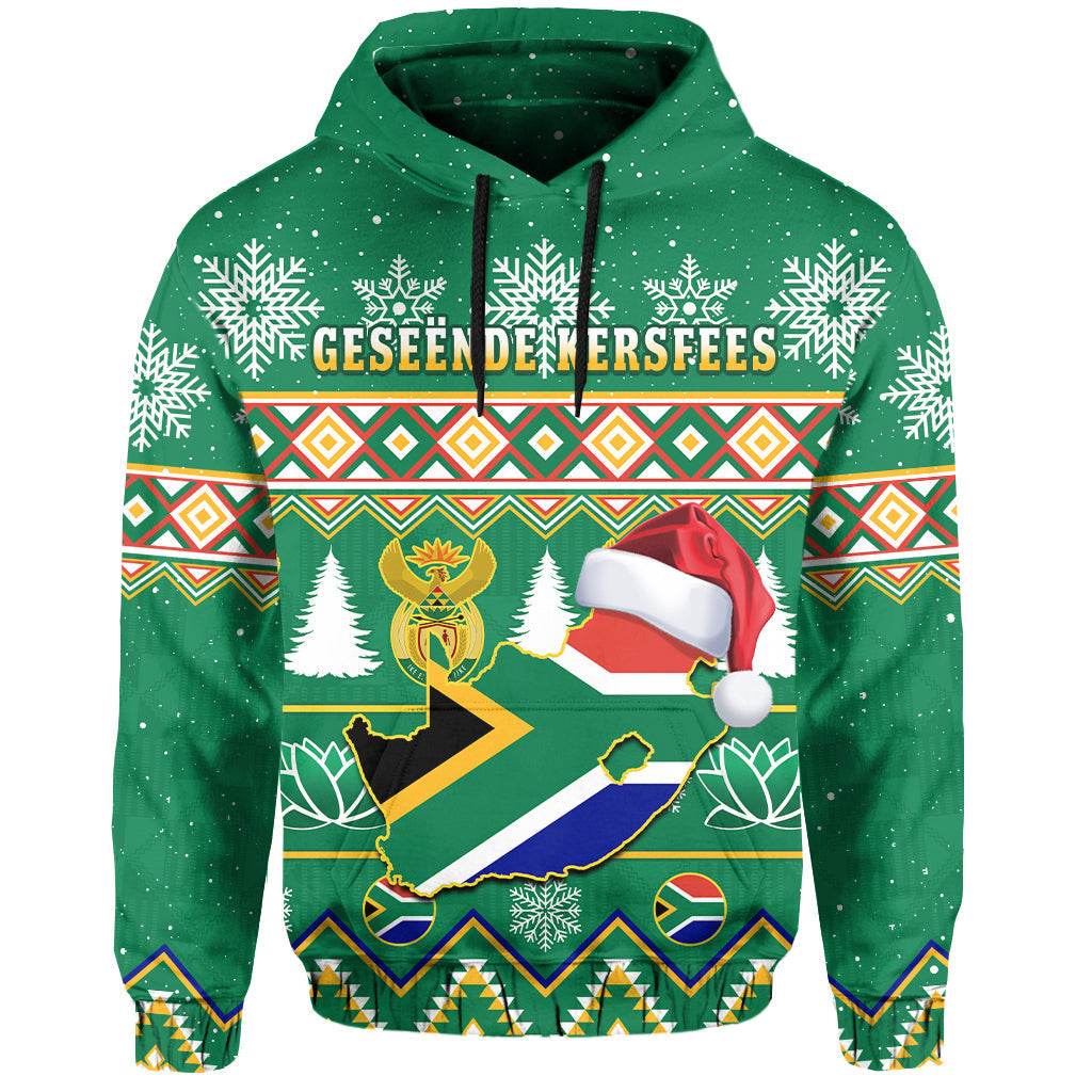Custom South Africa Christmas Hoodie King Protea Geseende Kersfees LT14