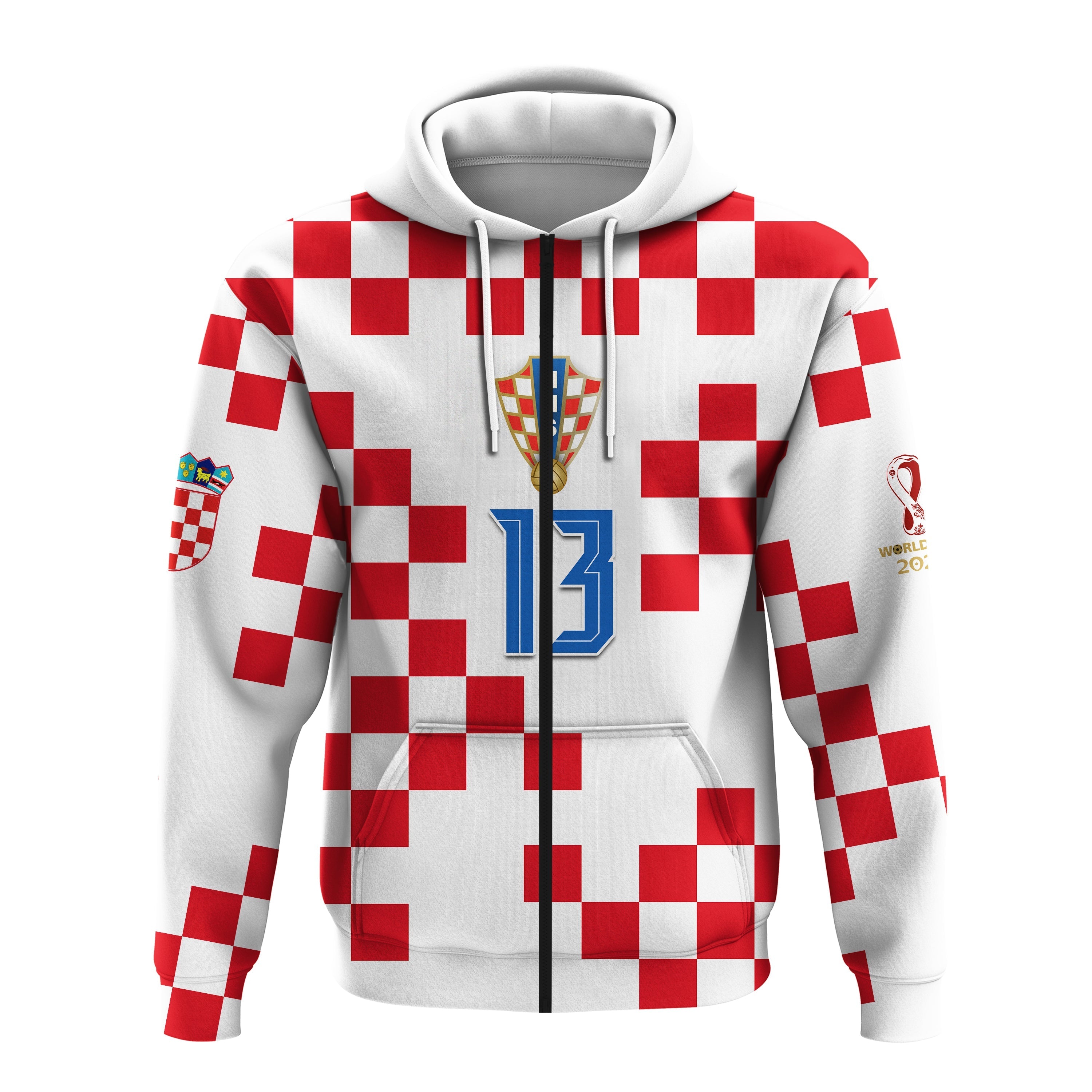 Custom Croatia Football Hoodie World Cup Champions 2022 Hrvatska LT13