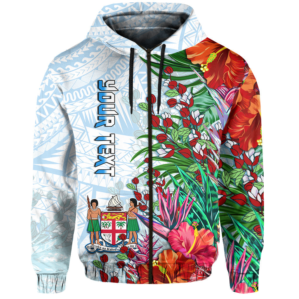 Custom Personalised Fiji Hoodie Proud Fijian Tapa mix Tagimoucia Flowers LT13