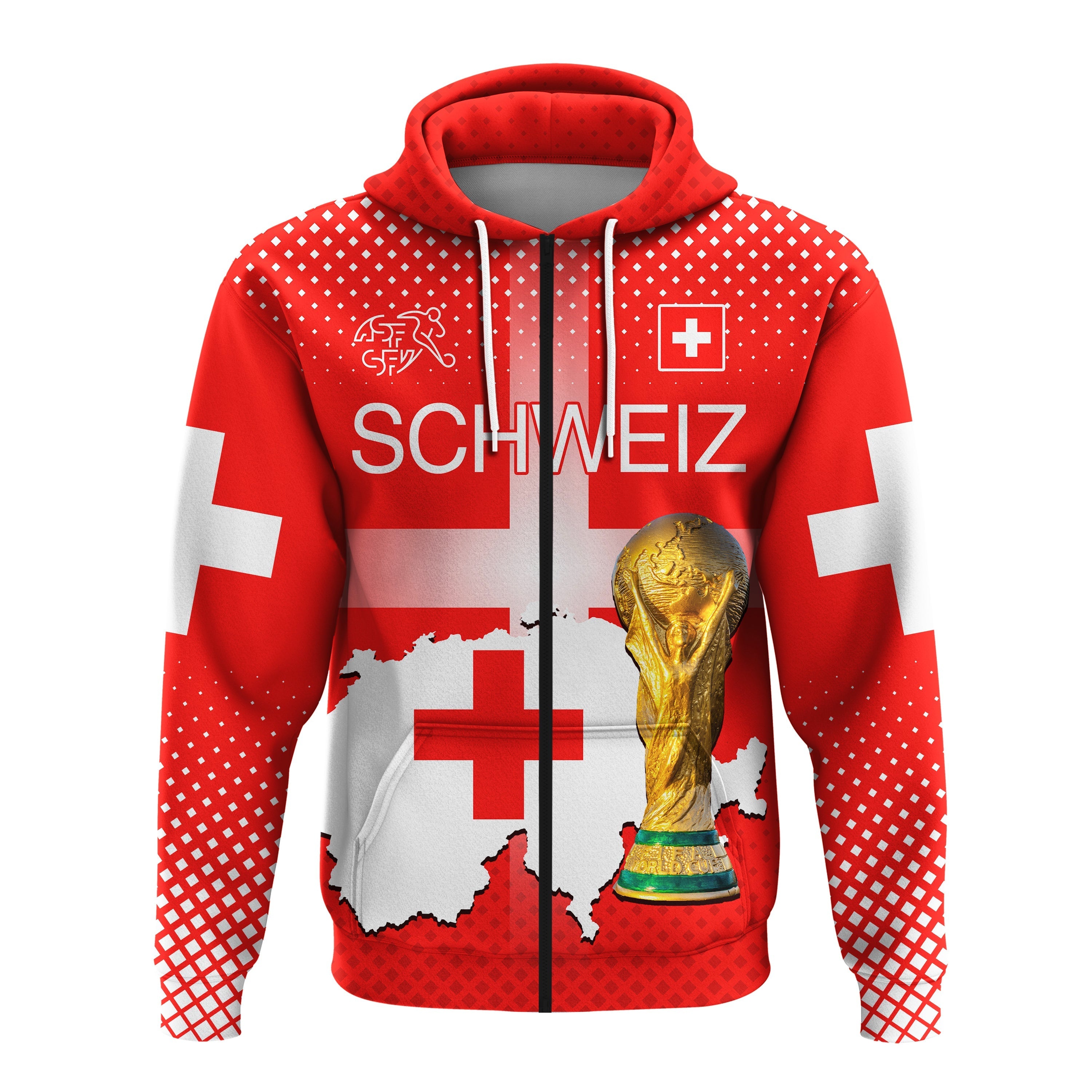 Custom Switzerland Football Hoodie Schweizer Pati Champion 2022 World Cup LT13