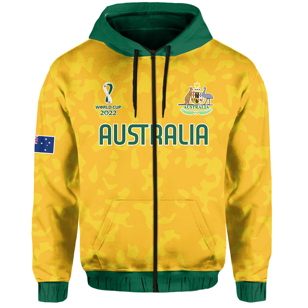 Australia Soccer Hoodie World Cup Football 2022 Socceroos with Kangaroos LT13