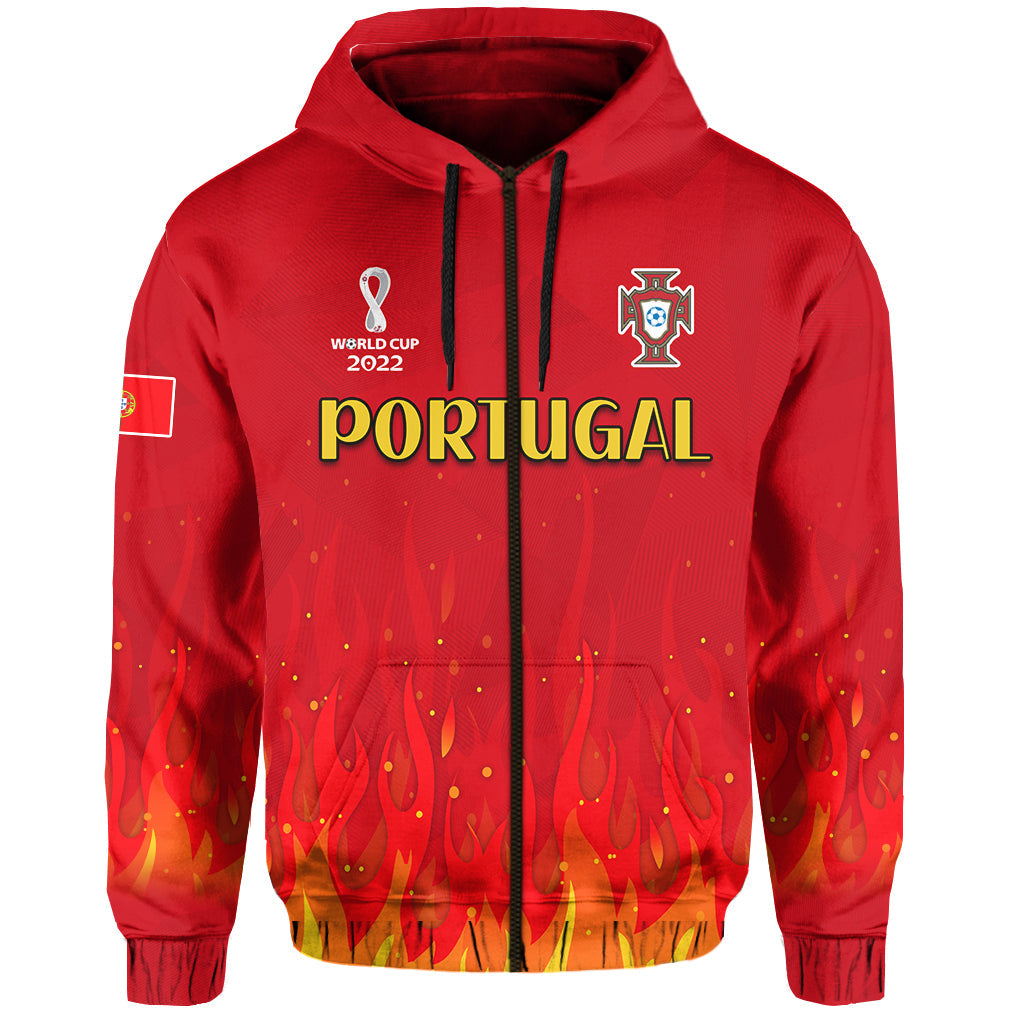 Custom Portugal Football Hoodie Champions Soccer World Cup My Heartbeat Fire LT13