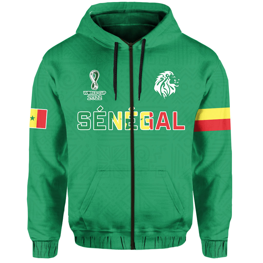 Custom Senegal Football Hoodie Lions of Teranga Soccer Champions World Cup LT13