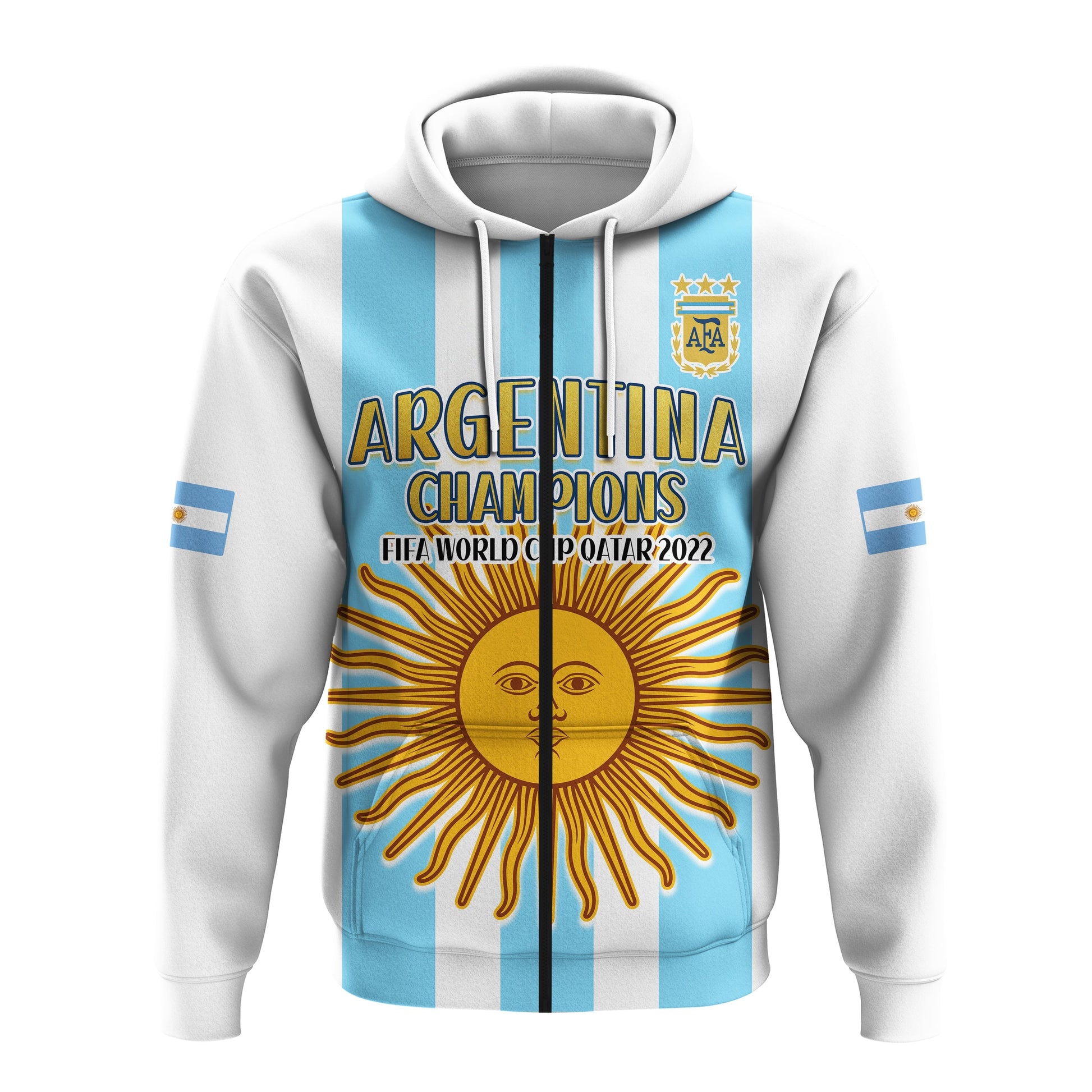 Argentina Football Hoodie FIFA 2022 World Cup Champions LT13