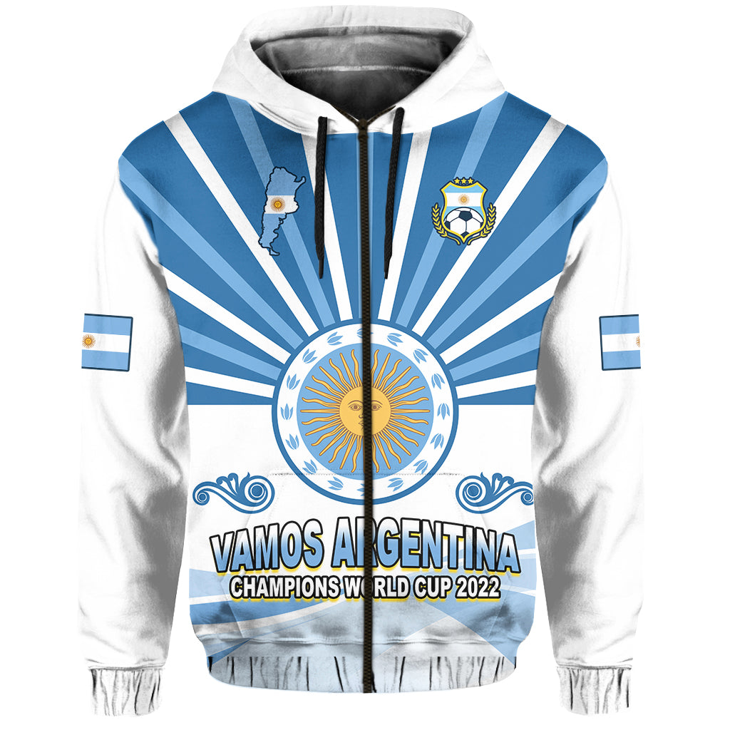 Argentina Football Hoodie The Sun WC2022 Soccer Vamos La Albiceleste LT13