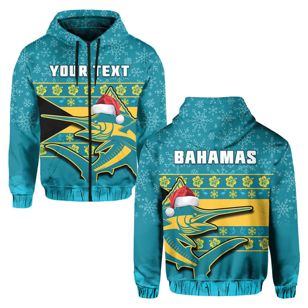 Custom Bahamas Hoodie Bahamian Blue Marlin Merry Christmas LT14