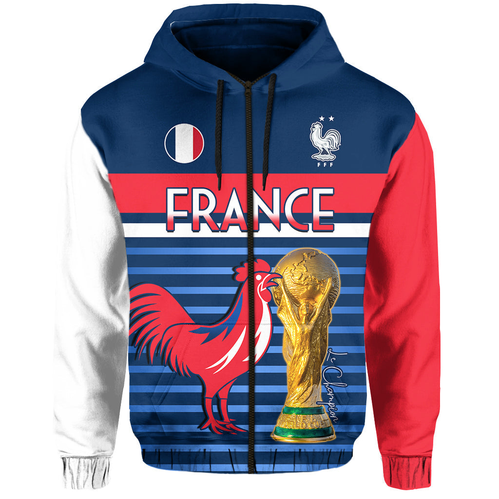 Custom France Football The Blues Hoodie Les Bleus Le Champion 2022 World Cup LT13