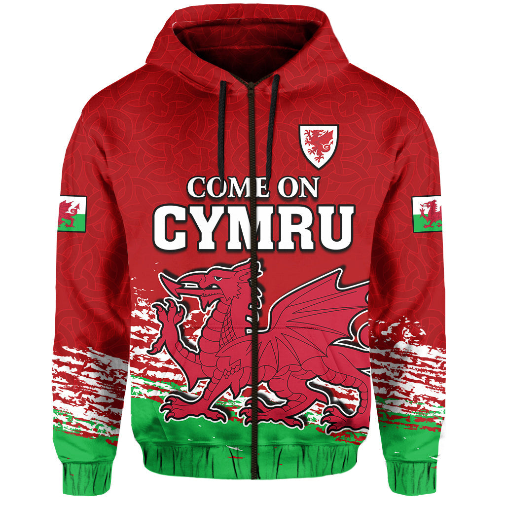 Wales Football 2022 Hoodie Come On CYMRU The Red Wall LT13
