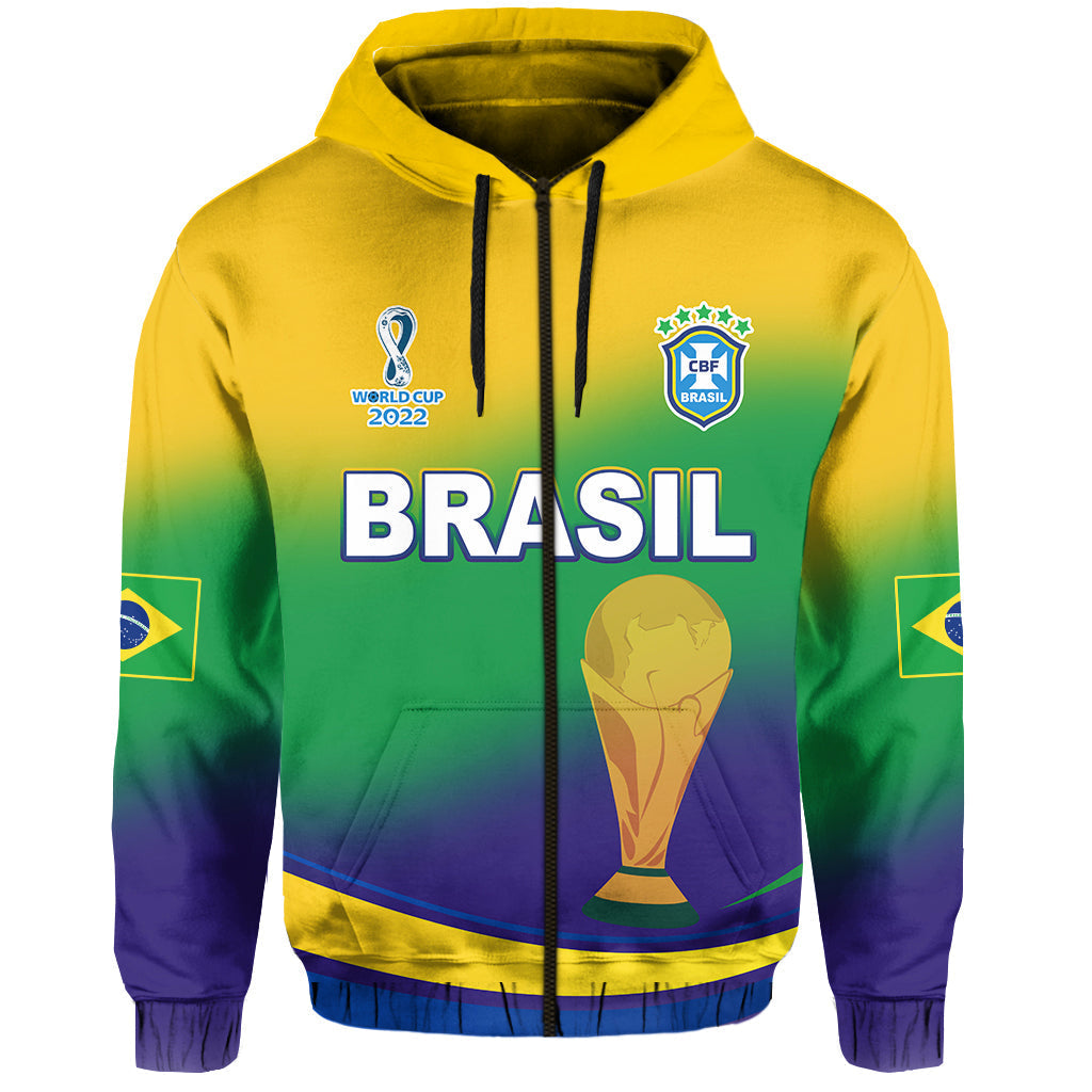 Brazil Football Hoodie Soccer 2022 World Cup Selecao Brazil Campeao Style Color Flag LT13
