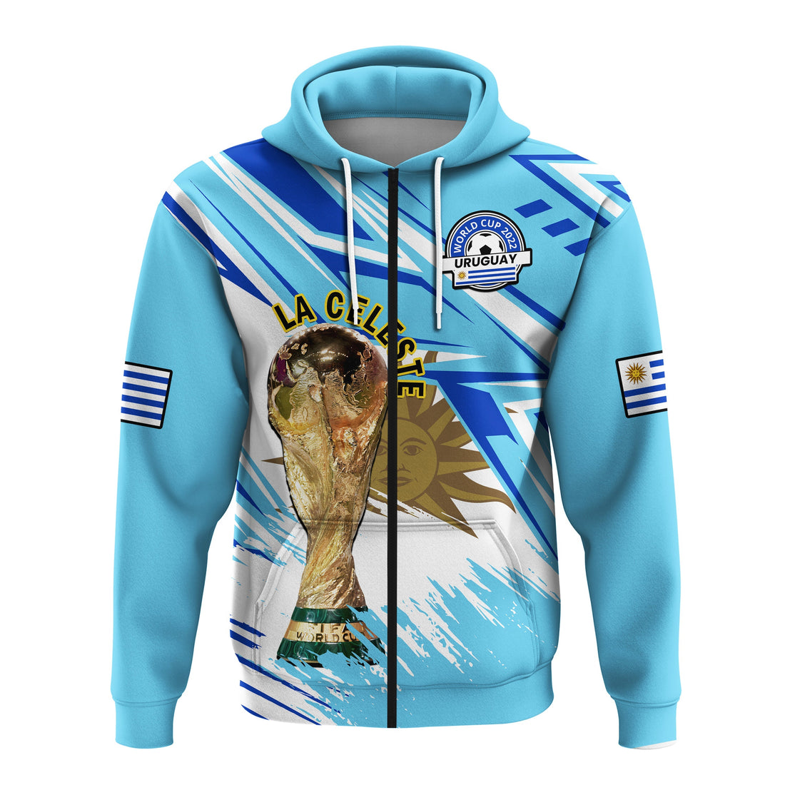 Custom Uruguay Football Hoodie La Celeste WC 2022 Sporty Style LT14