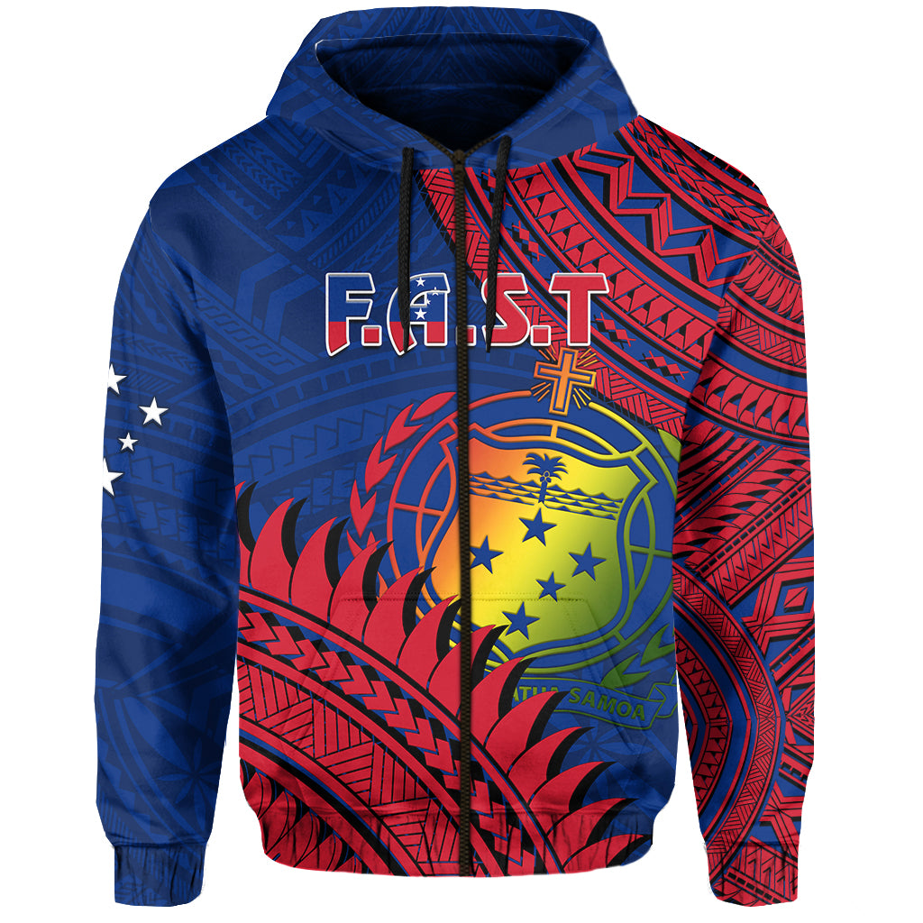 Custom Personalised F.A.S.T Samoa Hoodie Samoan Coat Of Arms Polynesian Pattern LT14