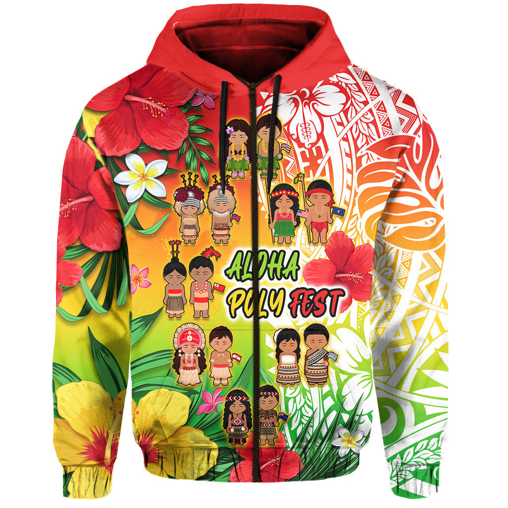 Custom Personalised Aloha Poly FesHoodie Polynesian Pattern With Tropical Flowers LT14