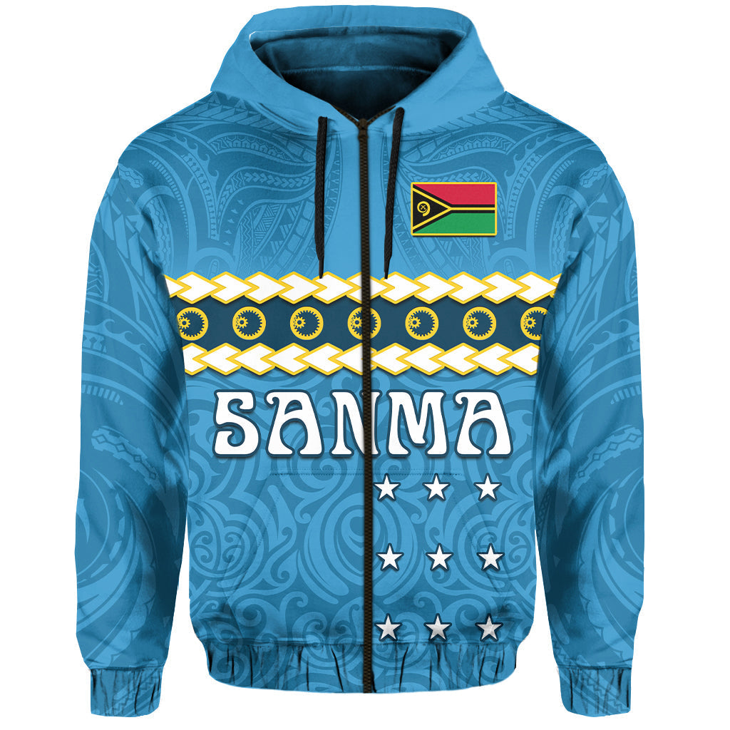 Custom Personalised Sanma Province Hoodie Vanuatu Pig Tusk Polynesian Flag Style LT14
