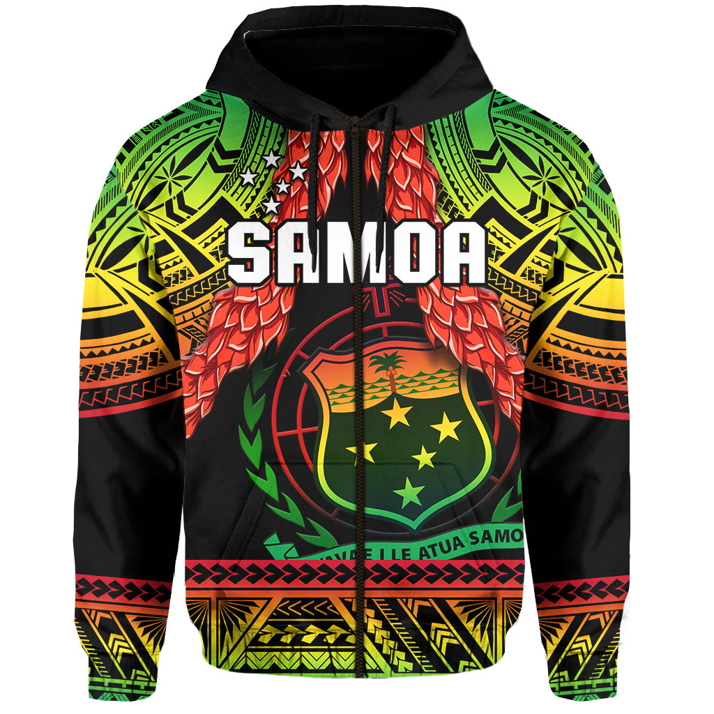 Custom Text And Number Samoa Rugby Hoodie Teuila Torch Ginger Gradient Style LT14