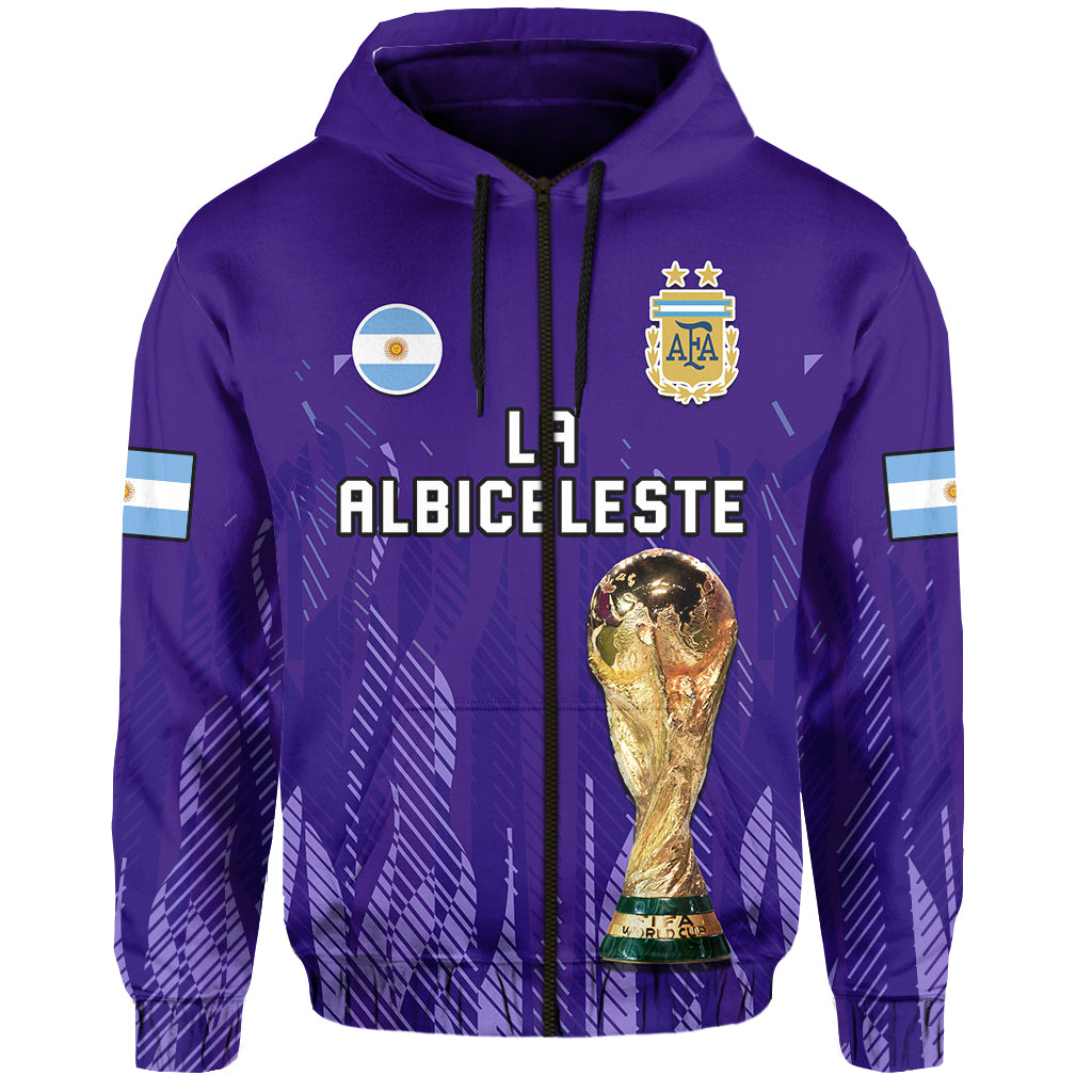Argentina Football Hoodie La Albiceleste Campeon Proud Purple 2022 LT14