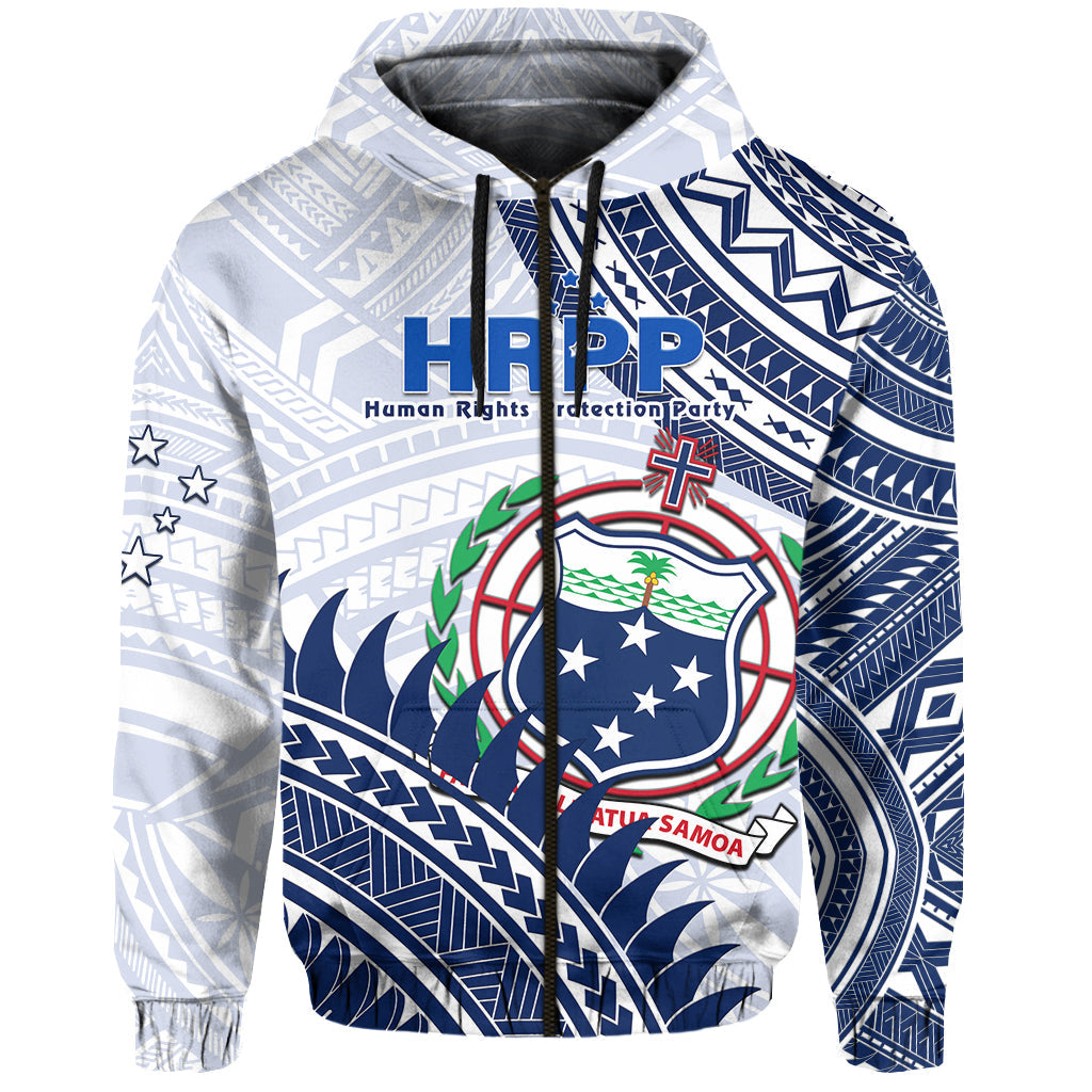 Custom Personalised HRPP Samoa Hoodie Samoan Coat Of Arms Polynesian Pattern LT14